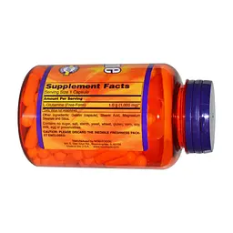 Амінокислота Now Foods Глютамін 1000 мг, L-Glutamine, Now Foods Sports, 120 каспул (NOW-00094) - мініатюра 2