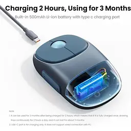 Маніпулятор миша бездротова UGREEN FUN+ Wireless Mouse Blue (UGR-90538) - мініатюра 4