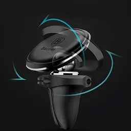 Магнітний автотримач для телефону Baseus Magnetic Air Vent Car Mount SUGX-A01 Чорний (5485400701) - мініатюра 7