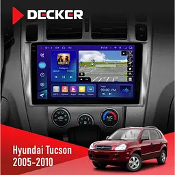 Штатна магнітола Hyundai Tucson 2005-2010 Decker D10-009 4x64, DSP, 4G, 2k Decker (НФ-00008249) - мініатюра 3