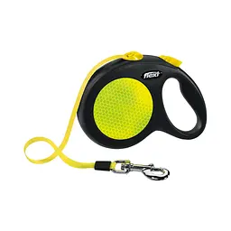 Повідець-рулетка Flexi з стрічкою New Neon L 5 м / 50 кг жовтий
