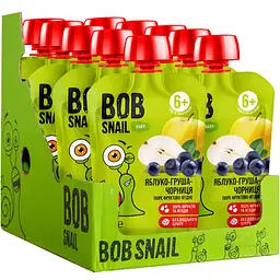 Пюре фруктове Bob Snail Яблуко-Груша-Чорниця для дітей від 6 місяців гомогенізоване 90 г - мініатюра 3
