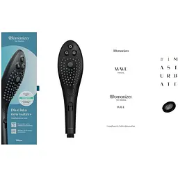 Насадка-стимулятор для душу 2 в 1 Womanizer Wave Black - мініатюра 5