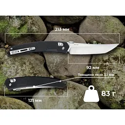 Ніж складаний туристичний SRM 9211-GB2 8Cr13MoV G10 чорний 92 мм - мініатюра 11