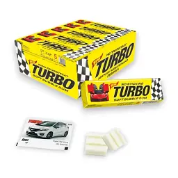 Жувальна гумка Turbo NEW Soft Bubble Gum No Sticking зі смаком tutti frutti упаковка 5 штук 22.5г - мініатюра 3