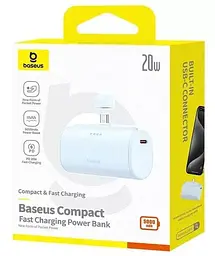 Універсальна магнітна батарея Baseus Compact Type-C Edition 5000 mAh 20 W Blue P10068306313-00 - мініатюра 3