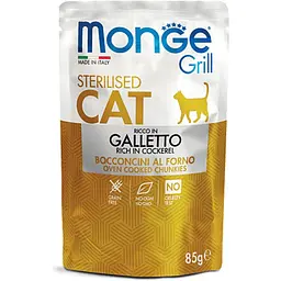 Влажный корм Monge Cat Grill Sterilised курица 85 г (70013635)