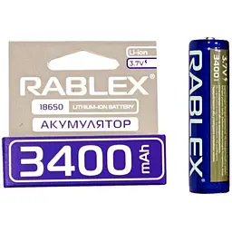 Літій-іонний акумулятор із захистом Rablex 18650 3400 mAh (Li-ion) 3.7 V - мініатюра 5