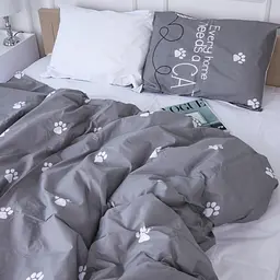 Простирадло MirSon Бязь 17-4737 Cat's paws 200x220 см біле (2200008926656) - мініатюра 2