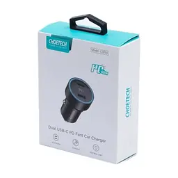 Зарядное устройство для Choetech car 2хUSB-C 40W PD black (С0054-BK) - миниатюра 4