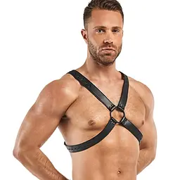 Портупея Bedroom Fantasies Lionel High Halter - Black - мініатюра 3