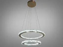 Люстра стельова LED Diasha 7206-6W/480+340G "Кришталеві кільця", 55W, 3025 лм, золото, для коридору, кухні, спальні