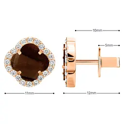 Золоті сережки Конюшина з тигровим оком (з40082.5) - мініатюра 3