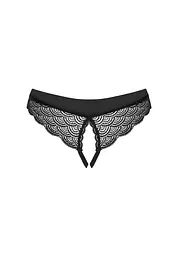Трусики-стрінги Obsessive Chemeris Crotchless XS/S чорний - мініатюра 8