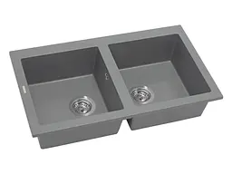 Кухонна мийка Miraggio WESTEROS gray (0000065) Граніт, Врізна, Сірий - мініатюра 3