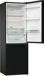 Холодильник Gorenje 185х60х60см 2 двері 204(96) л А++ NoFrost+ LED дисплей чорний (NRK6192ABK4) - мініатюра 3