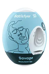 Мастурбатор-яйце Satisfyer Single Savage, 7х5.5 см (блакитний)
