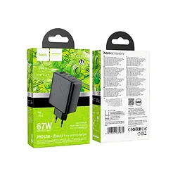 Зарядний пристрій Hoco CS27A 1USB /3Type-C 67W/3A PD/QC 3.0 Black (35876_3605545) - мініатюра 2