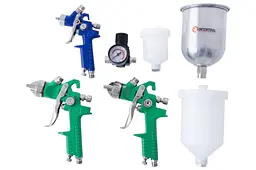 Набір пневматичних фарбопультів HVLP Intertool PT-1505 125-600 мл x 0.8-1.3-1.7 мм верхній бак - мініатюра 3
