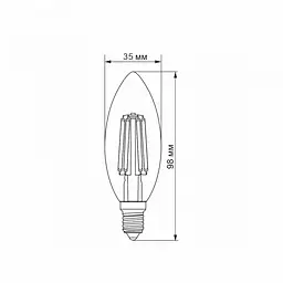 LED лампа VIDEX Filament C37F 6W E14 3000K - мініатюра 3