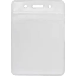 Бейдж Optima вертикальний замок zip lock PVC, 91х128 мм (O45629)