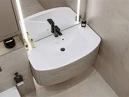 Умивальник Miraggio DEA 1000 (0001545) Miramarble, Глянцевий, Накладний/Врізний, Білий - мініатюра 6