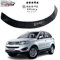 Дефлектор капоту мухобійка для Chery Tiggo 5 2014-2020 Євро Кріплення (Vip Tuning) CR11
