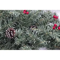 Гірлянда декоративна Black Box Trees Creston Frosted штучна з декоративними шишками та ягодами 180 см зелена (8718861153019) - мініатюра 5