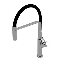 Змішувач для кухні з гнучким виливом Omnires Vita black/chrome (VI6350BLCR) чорний/хром - мініатюра 5