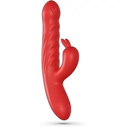 Вібратор-кролик Crushious Lapin Thrusting 21.5 см (червоний)