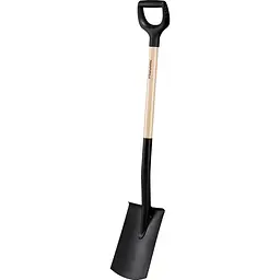 Лопата пряма Fiskars Solid з дерев'яною ручкою (1066722)