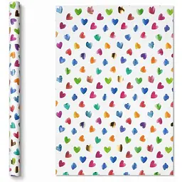 Папір подарунковий GERMAN PAPER Premium Glitter "Кольорові серця" 70см х1,5м 003