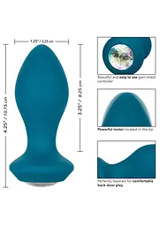 Анальна пробка Power Gem Vibrating Crystal Probe 10.7 см (синій) - мініатюра 6