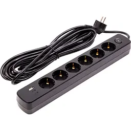 Мережевий фільтр PowerPlant 7м, 3x0.75мм2, 6 розеток, 1xUSB, 2xType-C, євро, 100% мідь (YS-N6086/7c)
