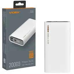 Повербанк 20000mAh Videx VPB-320 22.5W White (VPB-320-W)