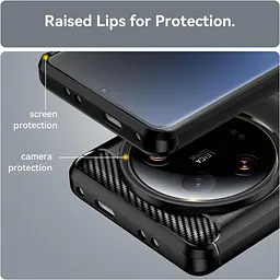 Чохол для Xiaomi Mi 13 Ultra, чохол для Xiaomi 13 Ultra, силіконовий силікон з м'якого вуглецевого волокна TPU, протиударний - мініатюра 3