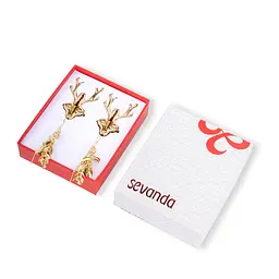 Затискачі для сосків LOCKINK SEVANDA Stag Adjustable Nipple Clamps, золотисті, зі знімними підвісками - мініатюра 7