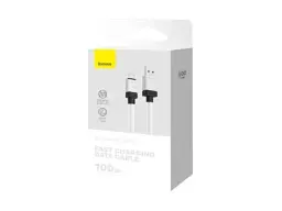 Кабель USB Type-C BASEUS CoolPlay Series USB Cable to USB-C 100W 1m White (CAKW000602) - мініатюра 6