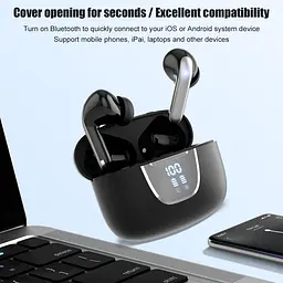 Бездротові навушники Bluetooth 5.3 TWS 40H час відтворення в навушниках із мікрофоном, глибокий бас, IPX5 - мініатюра 7