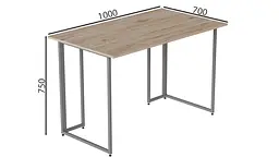Комп'ютерний стіл Ferrum-decor Ханна 75x100x70 сірий ДСП Дуб Сан-Марино 16мм (FRD-101424) - мініатюра 5