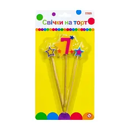 Свічка Maxi Stars "7" висотою 4,5 см, 3 шт. (MX620080-7)