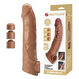 Насадка на пеніс Pretty Love Extension Penis Sleeve, 26 см (коричневий)