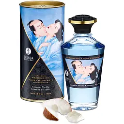 Зігрівальна масажна олія Shunga Aphrodisiac кокос, 100 мл - мініатюра 2