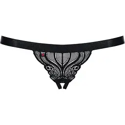 Мереживні танги з доступом Obsessive 828-THC-1 crotchless Thong S/M, чорні
