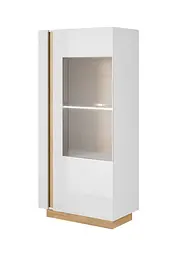 Вітрина низька Perfect Home Арко / Arco 1-дверна 1D1W/72 Білий глянець/дуб грандсон (PFH-091030)