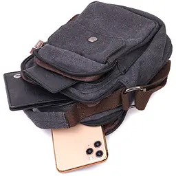 Компактна чоловіча сумка із щільного текстилю Vintage 14,5х19х10,5 см sum0028965 - мініатюра 8