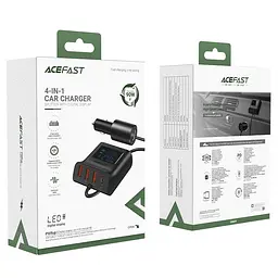 Автомобільний зарядний пристрій ACEFAST B8 digital display car HUB charger - мініатюра 2