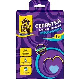 Серветка для скла та дзеркал Family Home Shine Ефект мікрофібра 1 шт.