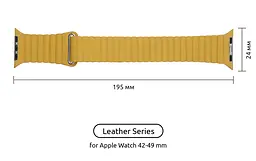 Ремінець ArmorStandart Leather Loop для Apple Watch 49/46/45/44/42 (Series 1-3) Yellow (ARM57842) - мініатюра 2