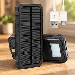 Павербанк Solar 50000 mAh / Портативний акумулятор / Сонячний повербанк з ліхтариком
